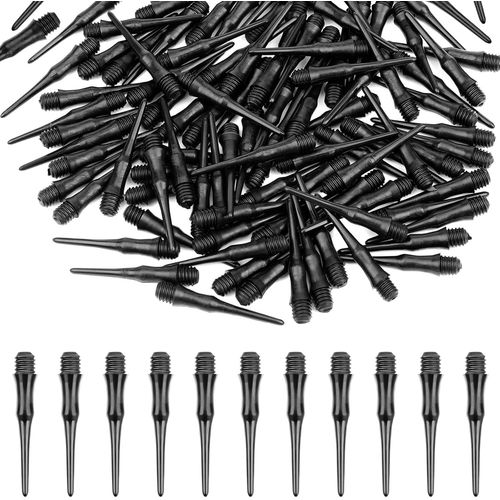 150 Pièces Flechette Pointe Plastique, Embout Flechette Plastique,Flechettes pour Cible Electronique,Pointe De Fléchettes en Plastique, pour Cible Electronique(Noir)