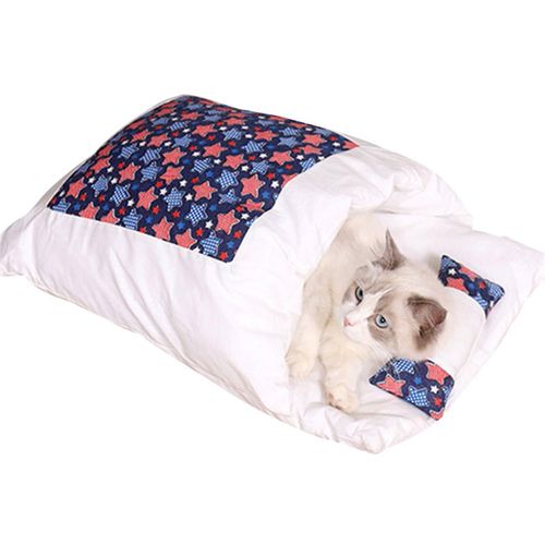 Sac De Couchage Chaud Pour Chat, Lit Amovible Pour Chat, Maison Chaude D'hiver Pour Petit Animal De Compagnie Ld