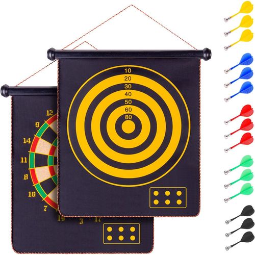 Cible De Fléchettes Magnétique Sécurisée De Diamètre 38 Cm Pour Enfants Et Adultes, 15 Fléchettes, Anniversaire, Cadeau De Noël Et Fête.