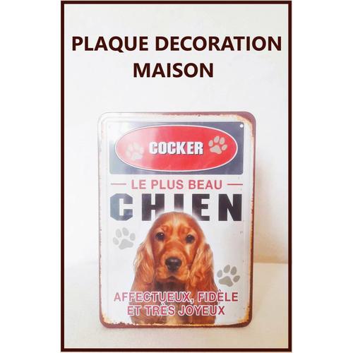 Cocker Plaque Décorative en Acier pour Maison chambre ou jardin