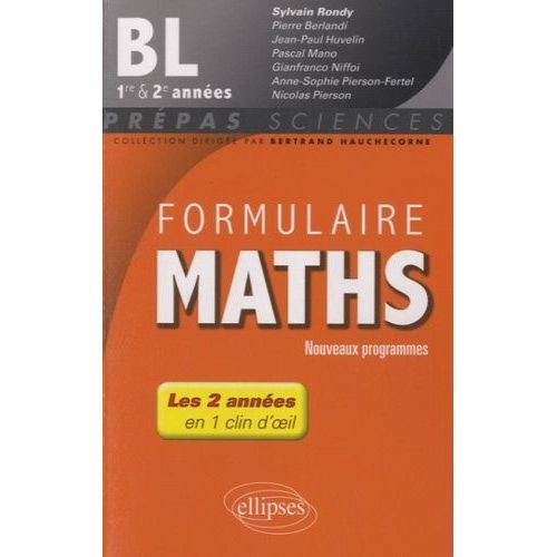 Formulaire Maths Bl 1re Et 2e Années