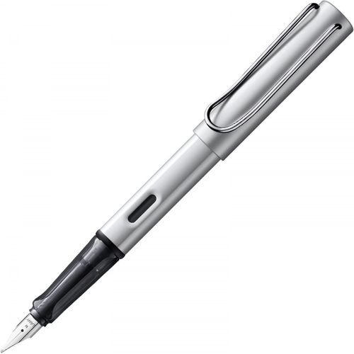 Whitesilver Stylo-Plume, Avec Poignée Ergonomique Et Plume En Acier Poli De Largeur De Trait Ef, Boîtier Léger En Aluminium, Avec Cartouche D'encre T 10 Bleue, Pour Droitier