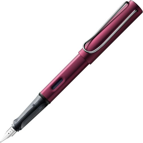 Black Purple - Stylo-Plume Avec Grip Ergonomique Et Plume Acier Pour Gauchers (Lh) En Taille M - Corps En Aluminium Léger - Avec Cartouche T 10 Bleue