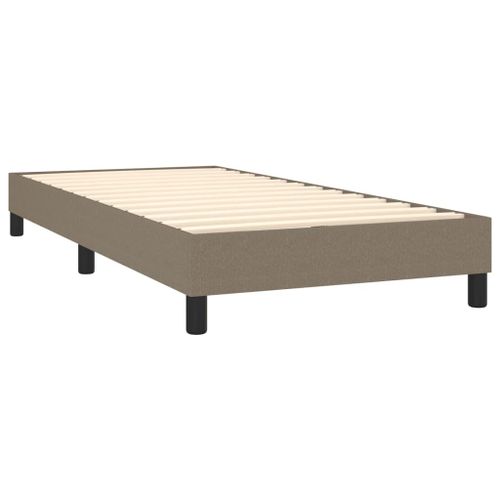 Sommier À Lattes Sur Pieds Cadre De Lit 90x200 Cm Tissu Taupe Tdl0206915