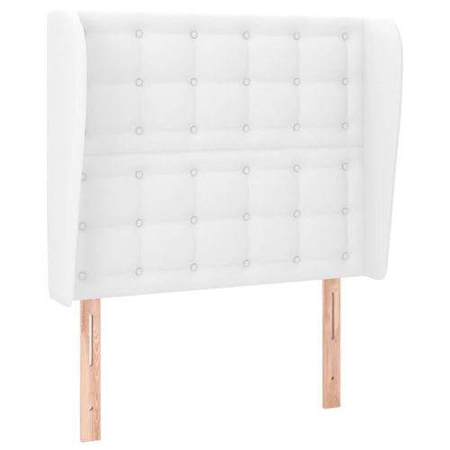 Tête De Lit Accessoire Couchage Chambre À Coucher Meuble Avec Rebord Latéral 93 X 23 X 118/128 Cm Synthétique Blanc Tdl0205762