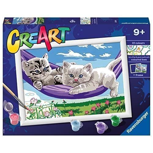 Ravensburger - Creart Série D Chatons Sur Le Hamac, Peindre 9+ Ans, 20