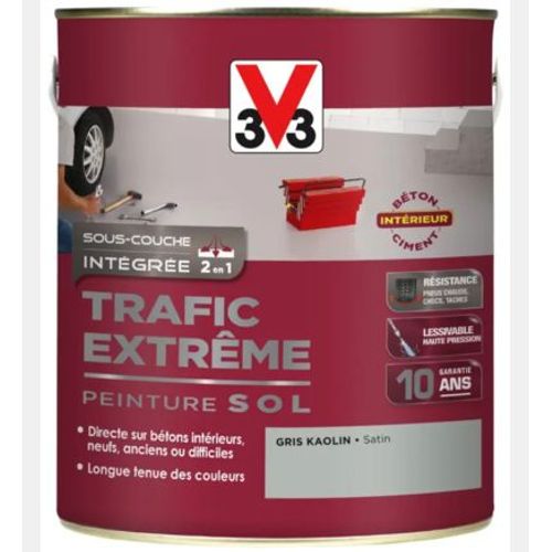 Peinture sol Trafic Extrême satin gris kaolin 2.5 L