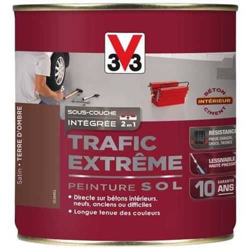 Peinture sol Trafic Extrême satin terre d'ombre 0.5 L