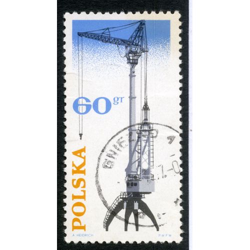 Timbre Oblitéré Polska, Dzwig, 60 Gr