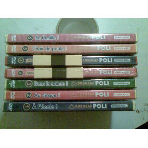 Robocar Poli - Lot De 7 Dvd Zone 2 , Audio Francais - A L Ecole , Au Cirque , Dans La Nature ( Boite Jaune ) , Saison 2 La Nouvelle Gare +Le Reve De Marine ( Boite Rouge), Chair De Poule, En Famille