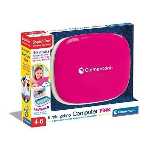 Clementoni- Space-Le Mon Premier Pink-Laptop Jouet 4 Ans, Centre Activ