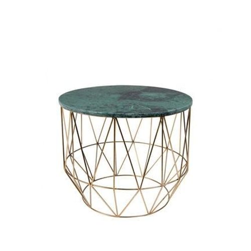 Table D'appoint 51x42 Cm En Marbre Vert Et Métal