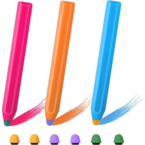 Edurino Lot De 3 Stylets Universels Pour Tablette Tactile Pour Enfants, Avec 6 Pointes De Rechange, Stylo À Bille Avec Stylet Pour Téléphones Portables, Tablettes, Montre Intelligente Pour Enfants,