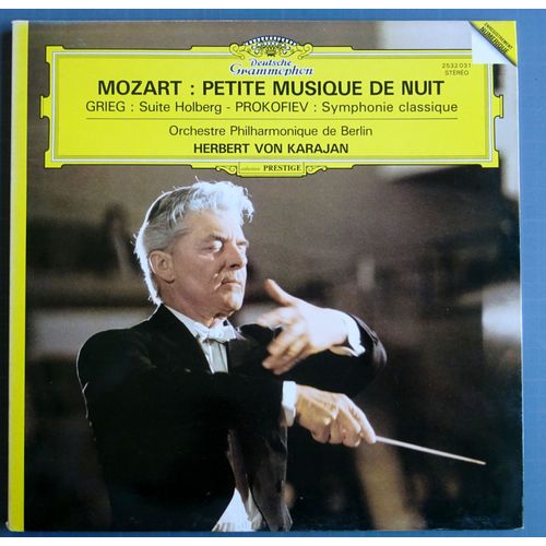 Mozart / Grieg / Prokofiev Orchestre Philharmonique De Berlin Herbert Von Karajan  Petite Musique De Nuit / Suite Holberg / Symphonie Classique Lp