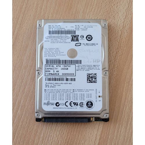 Fujitsu HDD Mhz2160bh G2 (Ca07018-B39400F1) 160 Go 2.5" SATA