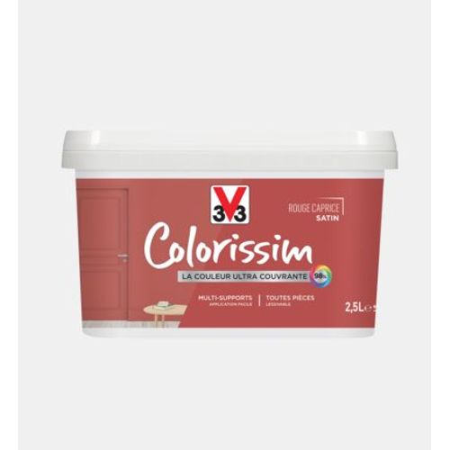 Peinture multi-supports Satin Rouge caprice Pot 2.5l