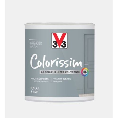 Peinture multi-supports Satin Gris acier Pot 0.5l