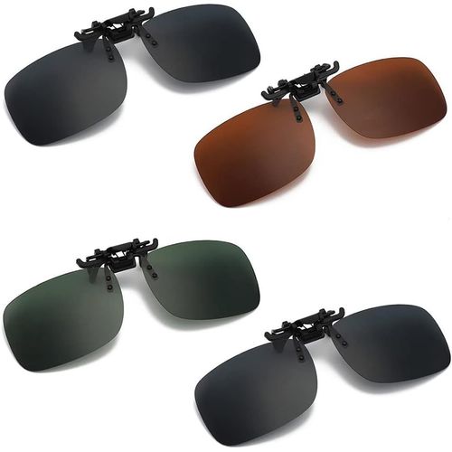 4 Pcs Clip De Lunettes De Soleil Sur Lentille Polarisée, Clips Sur Lunettes Soleil Polarisées, Soleil Lunettes Prescription Clip, Flip Up Clips Lunettes Soleil Clip, Pour L'équitation