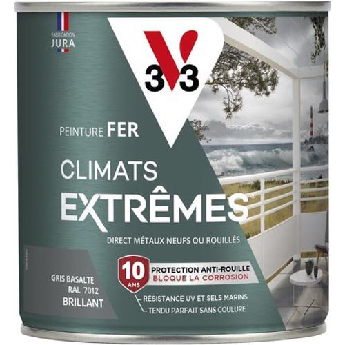 Peinture fer climats extrêmes gris basalte brillant 0.5 litre