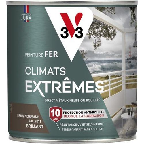 Peinture fer climats extrêmes brun normand brillant 0.5 litre