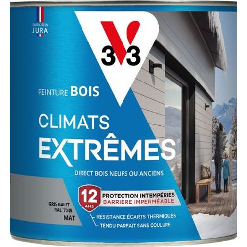 Peinture bois climats extrÃªmes gris galet mat 2 litres
