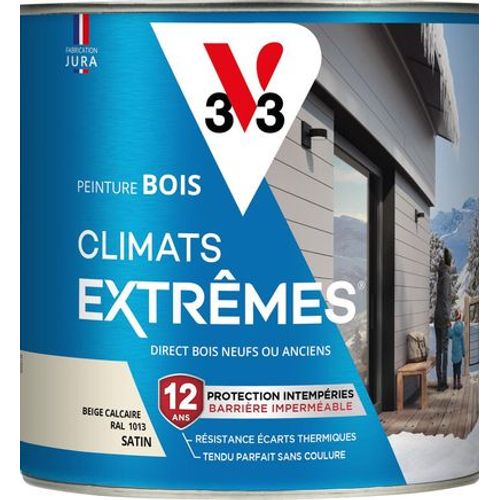 Peinture bois climats extrêmes beige calcaire satin 2 litres