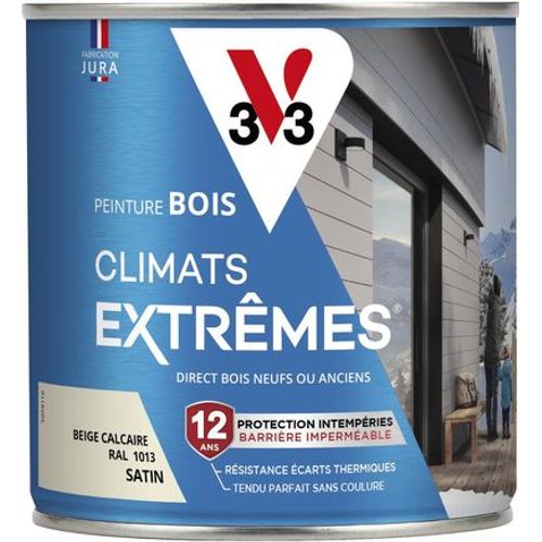 Peinture bois climats extrêmes beige calcaire satin 0.5 litre