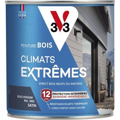 Peinture bois climats extrêmes bleu hoggar satin 0.5 litre