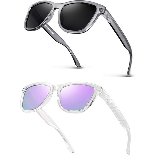 2 Pack Lunettes Soleil Polarisées Pour Hommes Femmes Lunettes De Soleil Protection Uv
