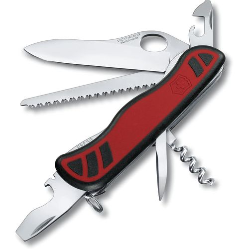 Forester M Grip Couteau De Poche Suisse, Multitool, 10 Fonctions, Scie À Bois, Tire Bouchon, Rouge