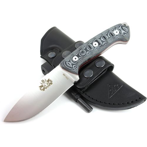 Couteau De Camping Outdoor Survie Bushcraft Multifonctionnel, Lame Inox Mova-58, Étui De Transport En Cuir + Allume Feu, Fabriqué En Espagne