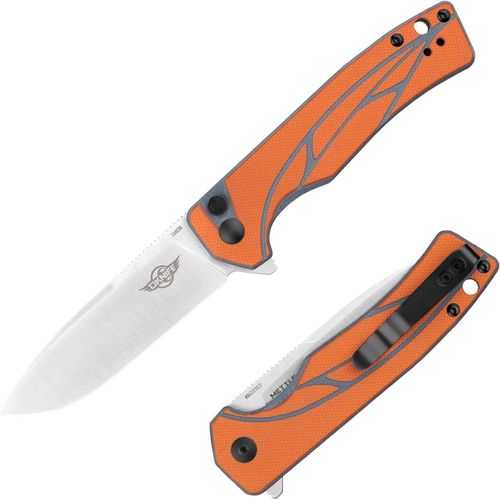 Mette Couteau De Poche Pliant Verrouillage Des Boutons Acier 154 Cm Avec Manche G10 Petit Pour La Chasse, Le Camping, La Survie En Plein Air Et Le Transport Quotidien (Orange)