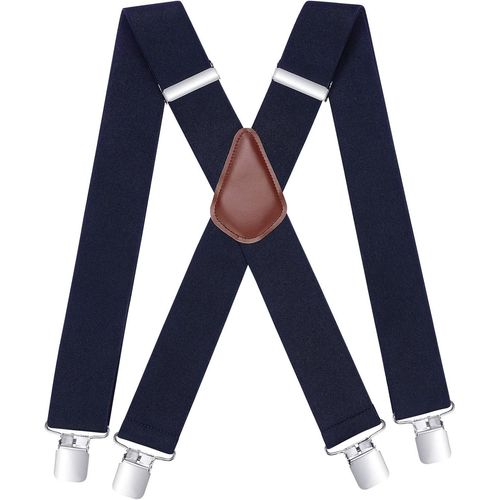 Men's Braces With Very Strong 4 Clips Suspender Man Heavy Duty X Suspenders Style Adjustable Strap