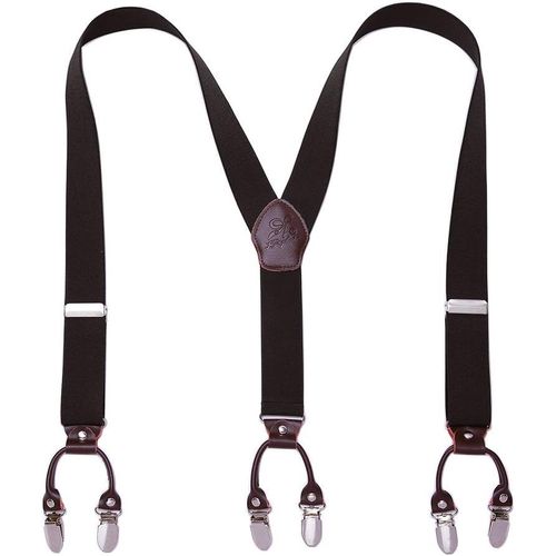Men's Suspenders Wide 6 Clips Brace Men Y Back Adjustable Suspenders Elastic And Durable Strong Metal Clips