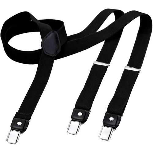 Men's Suspenders Narrow 1"" With 3 Clips Vintage Extra Strong Y Shape Braces