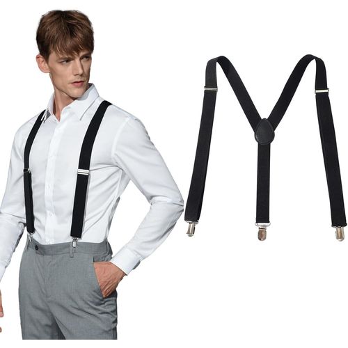 Braces For Men And Women,Extra Strong Suspenders For Work Trousers,Ski Pants And Leather,Black,Wide Options For Men,Black,Breit,Black,Breit