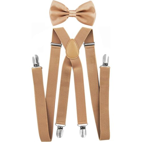X-Shaped Bow Tie And Braces Set With 4 Strong Ties