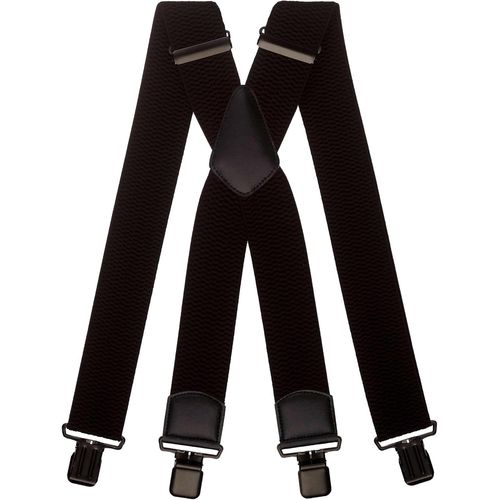 Extra Wide Men's X-Shaped Suspenders With Leather Colour-5cm