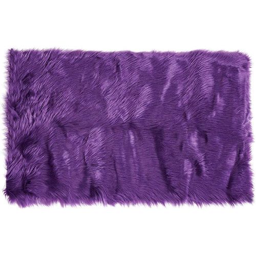 Tapis D'intérieur En Fausse Fourrure Douce Et Moelleuse Imitation Peau De Mouton Pour Chambre À Coucher, Canapé, Salon, Tapis De Sol Rectangulaire Lavable, 6,3 X 91,4 Cm, Violet