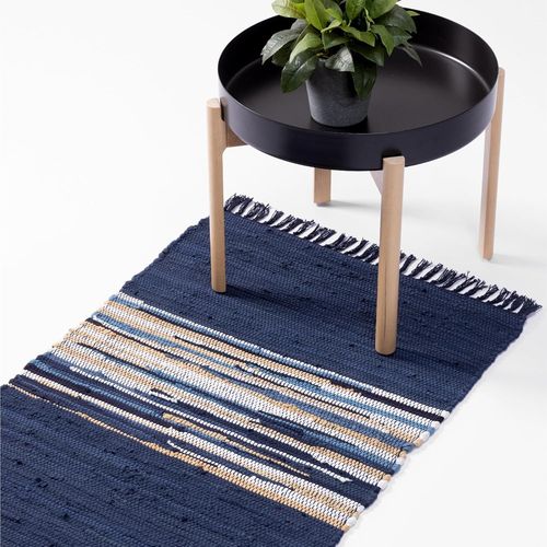 Tapis Chambre 60x90 - Tapis De Cuisine Devant Evier Aussi Pour Couloir Salon Chambre - Tapis Bleu Et Blanc En Coton Long Pour Descente De Lit Chambre Adulte Ado Enfant