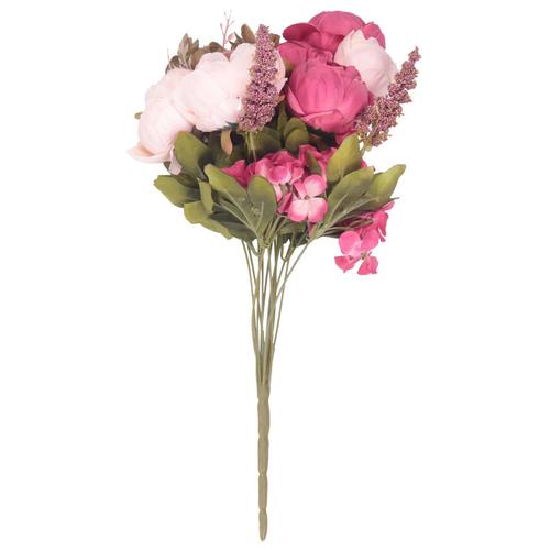 Bouquet De Fleurs De Pivoine Artificielles Vintage Pour La Decoration Rose Fonce