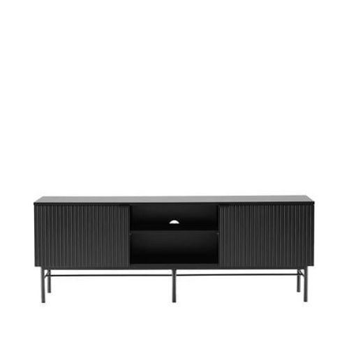 Drawer - Molly - Meuble Tv 2 Portes, 2 Niches En Bois Et Métal L150cm - Noir