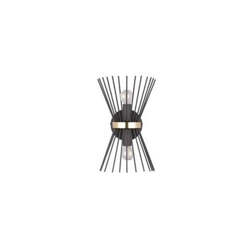 Trio Lighting - Double Applique Murale Metal Or Et Noir Rod - Noir