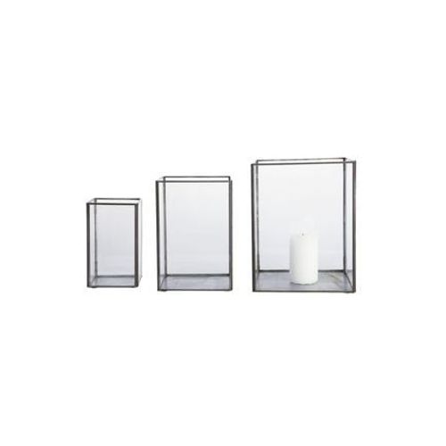 House Doctor - Lanterne Pillar Lot De 3  - Noir