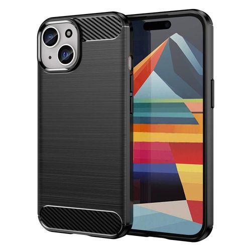 Coque Pour Apple Iphone 15 Plus - Housse Etui Silicone Gel Carbone + Film Ecran - Noir