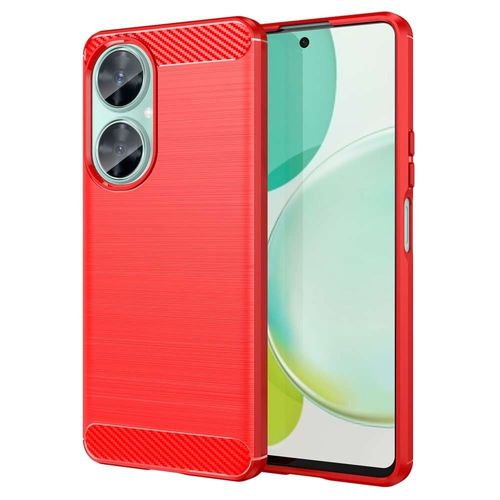 Coque Pour Huawei Nova 11i - Housse Etui Silicone Gel Carbone + Verre Trempe - Rouge