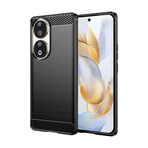 Coque Pour Huawei Honor 90 5g - Housse Etui Silicone Gel Carbone + Verre Trempe - Noir