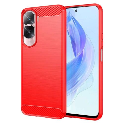 Coque Pour Huawei Honor 90 Lite 5g - Housse Etui Silicone Gel Carbone + Film Ecran - Rouge