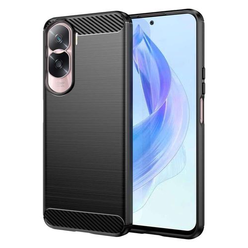 Coque Pour Huawei Honor 90 Lite 5g - Housse Etui Silicone Gel Carbone + Verre Trempe - Noir