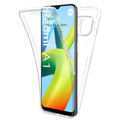 Coque Pour Xiaomi Redmi A1 / A2 - Housse Etui Silicone Gel 360 Integrale + Verre Trempe - Transparent